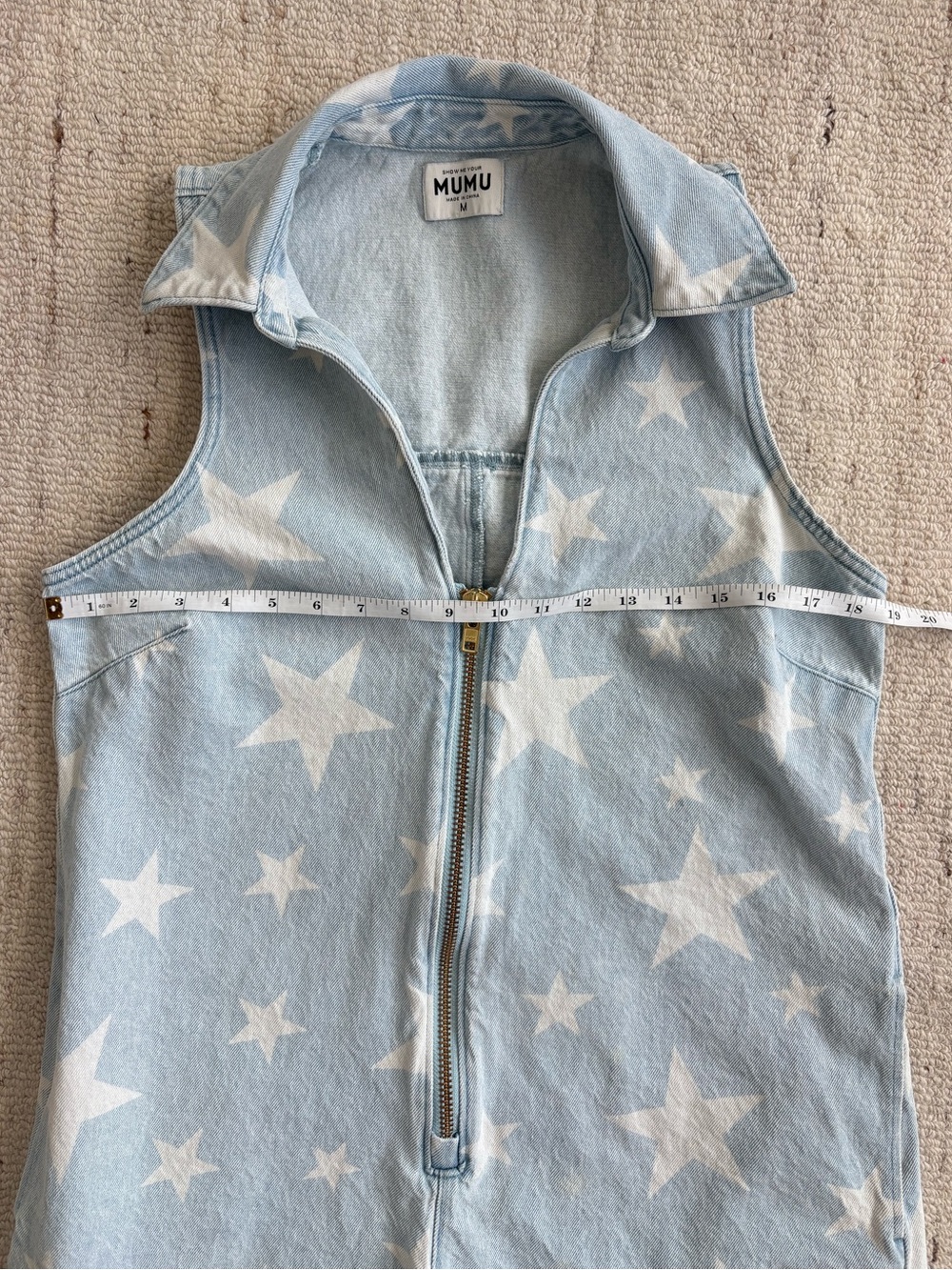 Show Me Your Mumu Reno Romper You’re A Star Revolve Denim Patriotic Summer M #4 - Picture 9 of 13